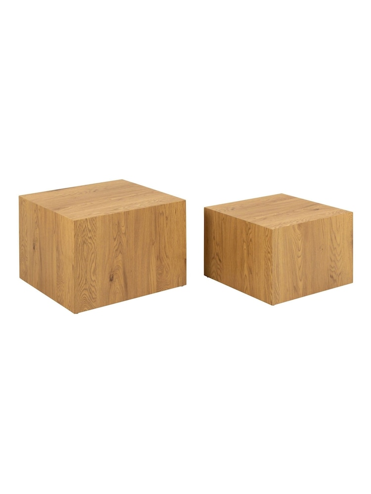 Actona Oak Dice Square Coffee Table - Image 2 of 6