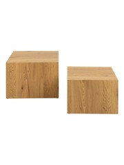 Actona Oak Dice Square Coffee Table - Image 3 of 6