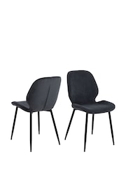 Actona Set of 4 Black Femke Dining Chairs - Image 4 of 6