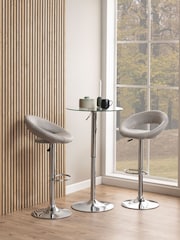 Actona Grey Plump Swivel Bar Stool with Open Back - Image 1 of 6