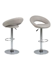 Actona Grey Plump Swivel Bar Stool with Open Back - Image 2 of 6