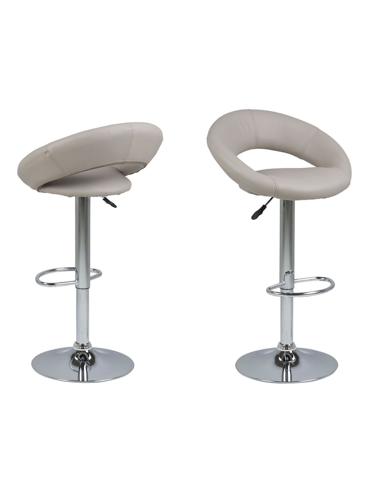 Actona Grey Plump Swivel Bar Stool with Open Back - Image 2 of 6