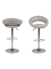 Actona Grey Plump Swivel Bar Stool with Open Back - Image 3 of 6