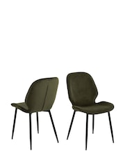 Actona Set of 4 Green Femke Dining Chairs - Image 3 of 6