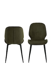 Actona Set of 4 Green Femke Dining Chairs - Image 4 of 6