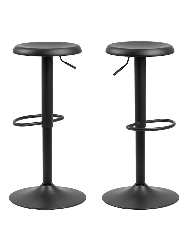 Actona Set of 2 Black Finch Bar Stools - Image 2 of 6