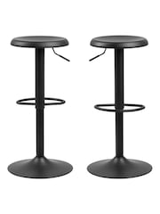 Actona Set of 2 Black Finch Bar Stools - Image 3 of 6