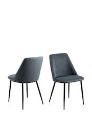 Actona Grey Ines Dining Chair Set of 4 - Image 3 of 6