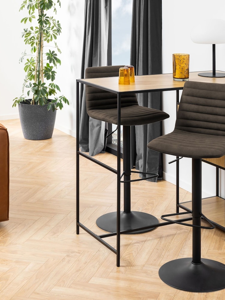 Actona Set of 2 Grey Kimmy Bar Stools - Image 1 of 6