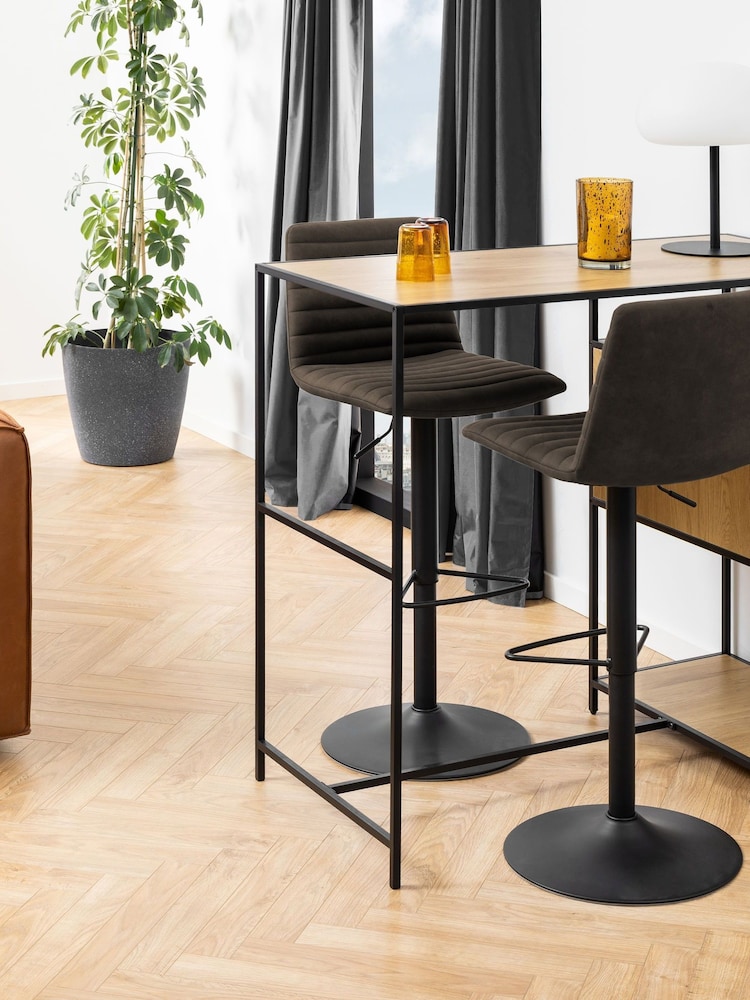 Actona Set of 2 Grey Kimmy Bar Stools - Image 2 of 6