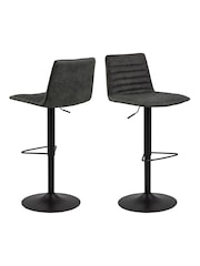 Actona Set of 2 Grey Kimmy Bar Stools - Image 3 of 6