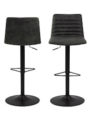 Actona Set of 2 Grey Kimmy Bar Stools - Image 4 of 6