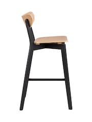 Actona Set of 2 Black  Oak Roxby Bar Stools - Image 6 of 6