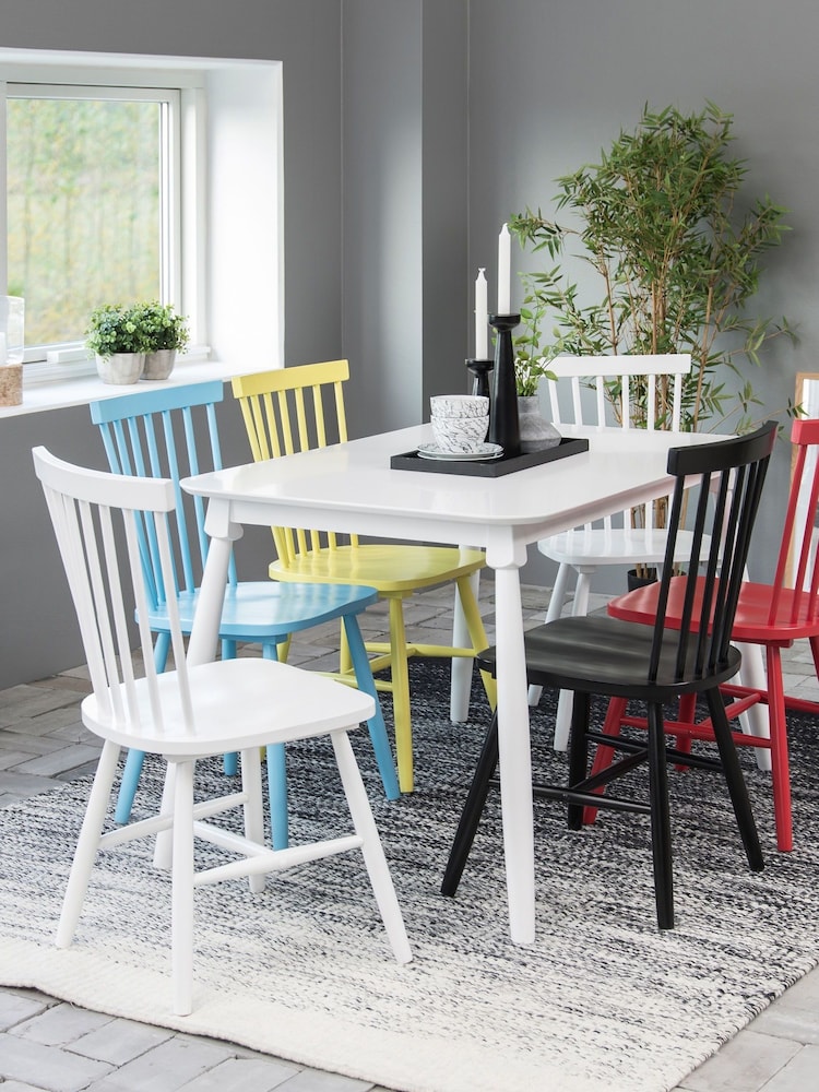Actona Set of 2 White Riano Dining Chairs - Image 1 of 6
