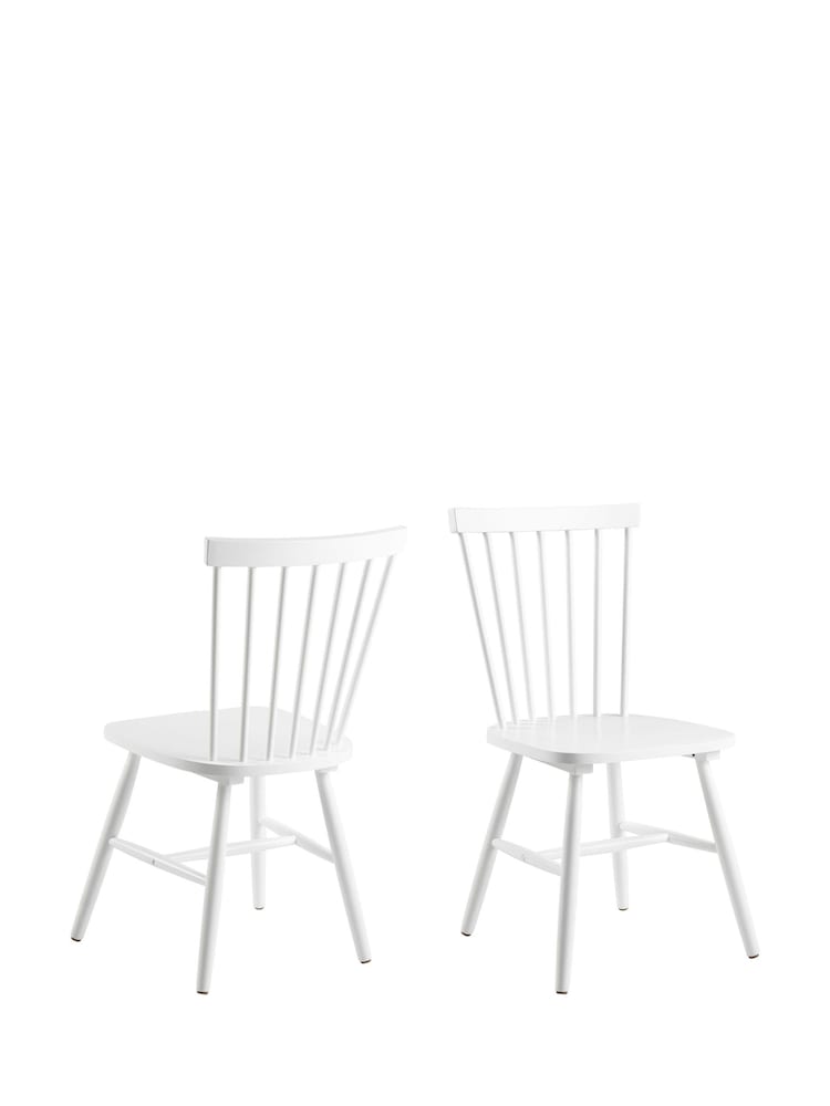 Actona Set of 2 White Riano Dining Chairs - Image 2 of 6