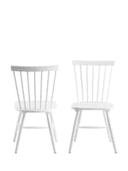 Actona Set of 2 White Riano Dining Chairs - Image 3 of 6