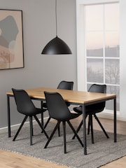 Actona Black Oak Seaford 4-6 Seater Dining Table - Image 2 of 6