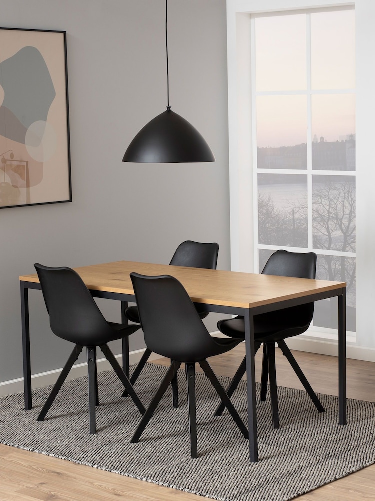 Actona Black Oak Seaford 4-6 Seater Dining Table - Image 2 of 6