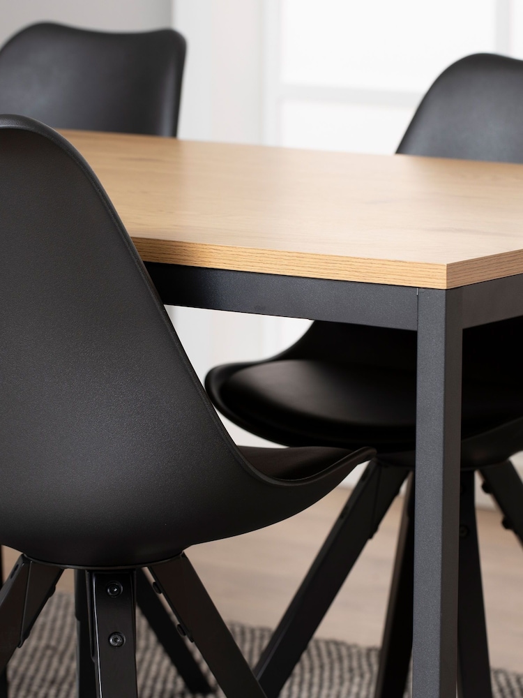 Actona Black Oak Seaford 4-6 Seater Dining Table - Image 6 of 6