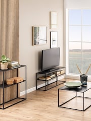 Actona Black Newcastle Console Table with Open Shelf - Image 2 of 6