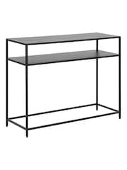 Actona Black Newcastle Console Table with Open Shelf - Image 4 of 6