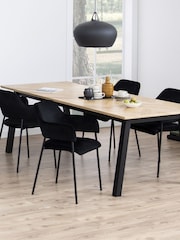Actona Set of 2 Black Lima Dining Chairs with Armrest - Image 1 of 6
