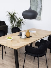 Actona Set of 2 Black Lima Dining Chairs with Armrest - Image 2 of 6