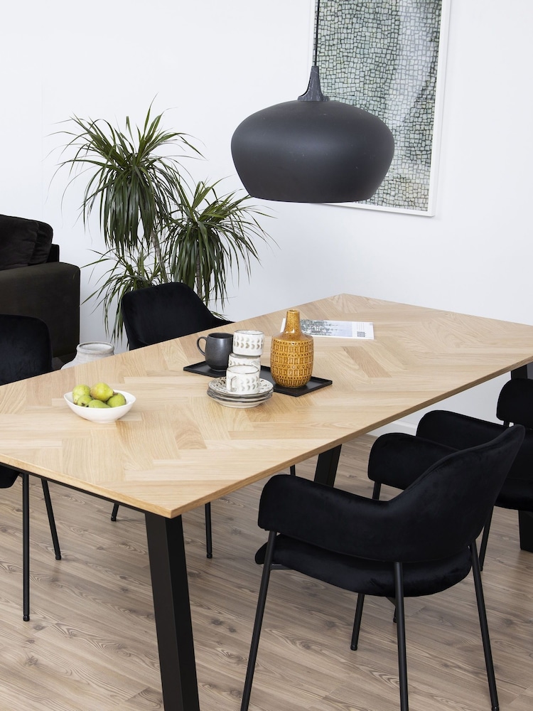 Actona Set of 2 Black Lima Dining Chairs with Armrest - Image 2 of 6