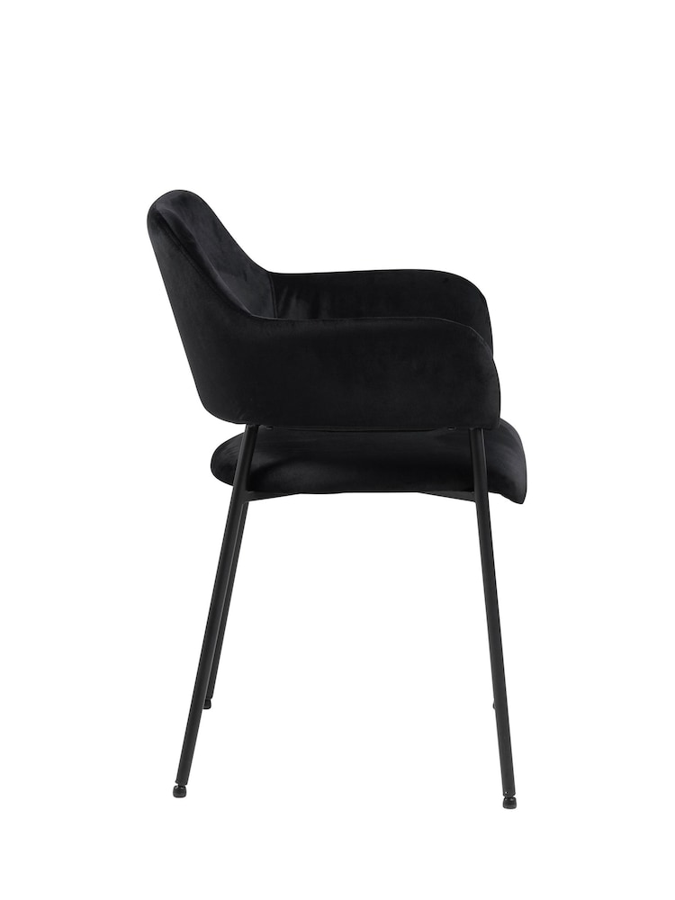 Actona Set of 2 Black Lima Dining Chairs with Armrest - Image 6 of 6