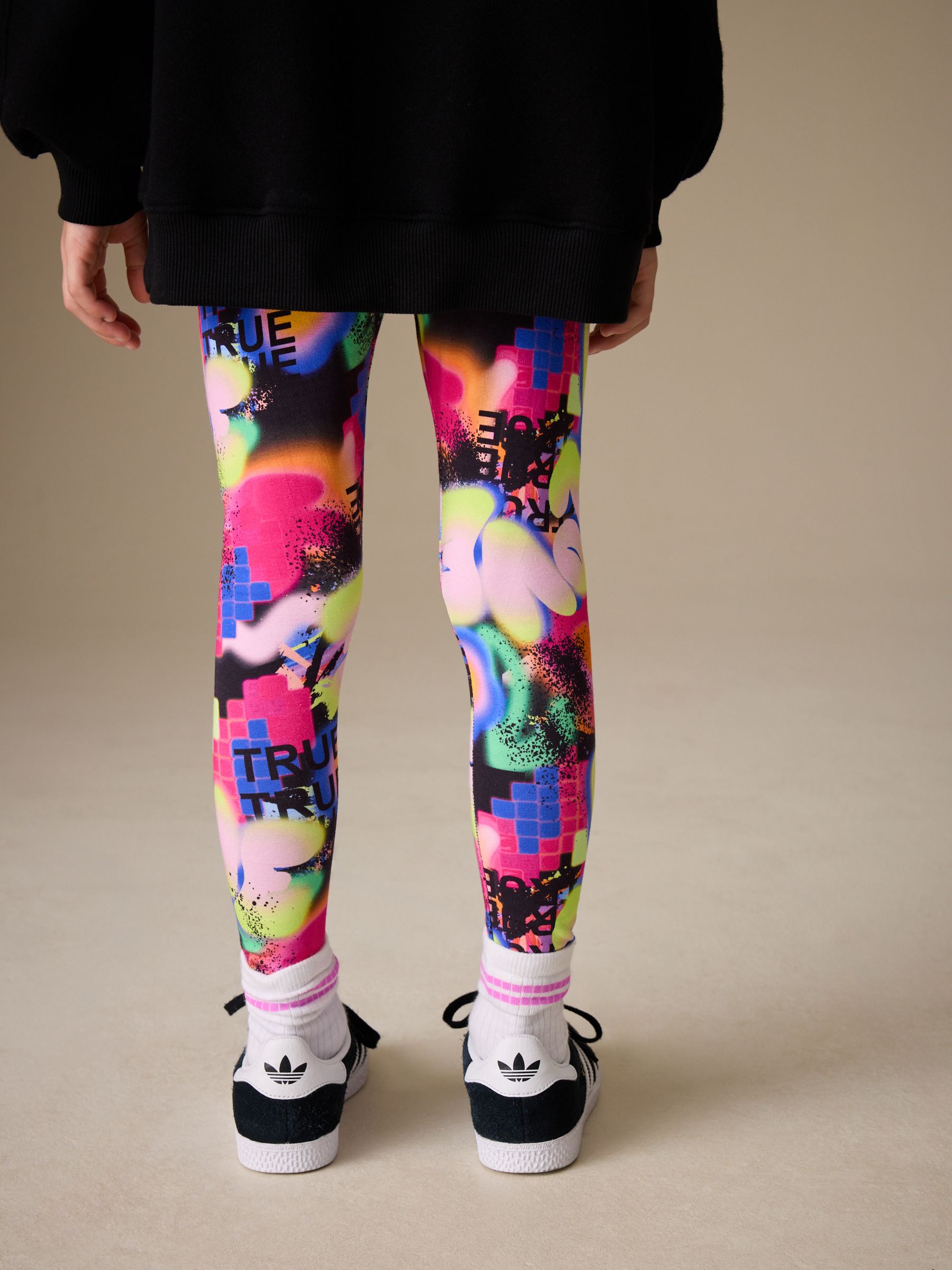 Buy Black Graffiti Heart Sweatshirt and Leggings Set (3-16yrs