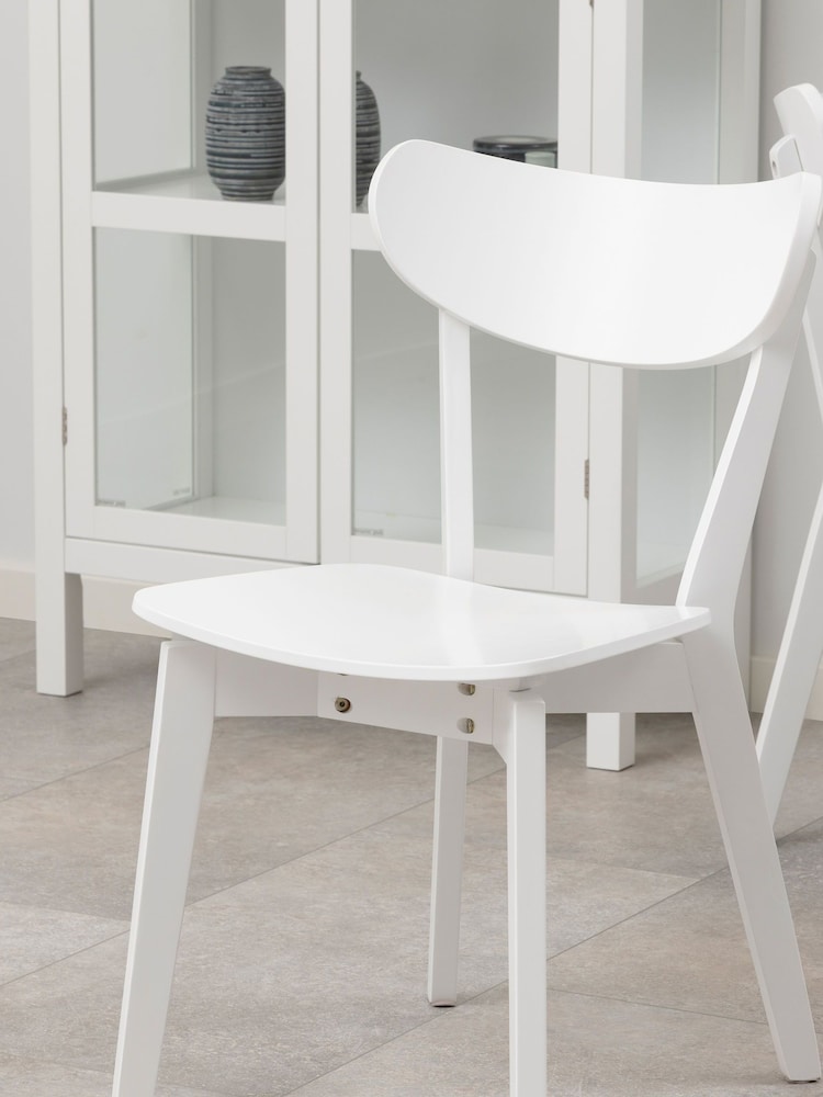 Actona Set of 2 White Roxby Dining Chairs - Image 2 of 5