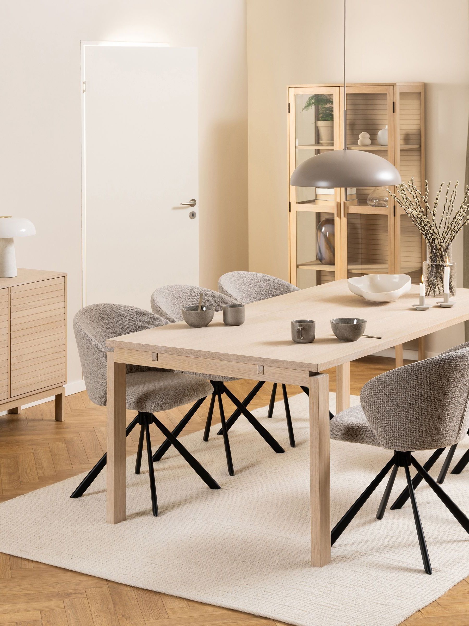 B&Q -  Linley Extending Dining Table In White Pigmented Oiled Oak - Image 5