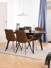 Actona Set of 2 Black Oak Waylor Dining Chairs - Image 1 of 6