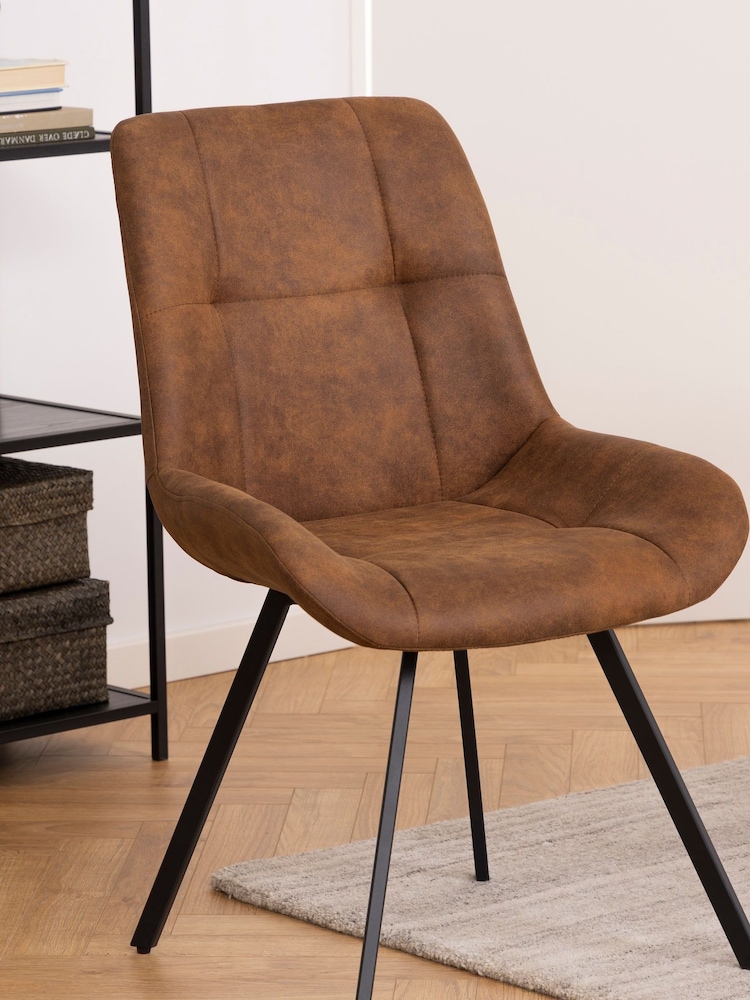 Actona Set of 2 Black Oak Waylor Dining Chairs - Image 2 of 6