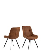 Actona Set of 2 Black Oak Waylor Dining Chairs - Image 3 of 6