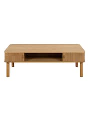 Actona Oak Langley Coffee Table Sliding Door - Image 2 of 5