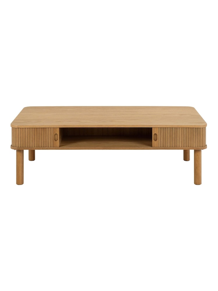 Actona Oak Langley Coffee Table Sliding Door - Image 2 of 5