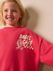 Red/Charcoal Bagel Sweatshirt and Leggings Set (3-16yrs) - Image 3 of 7