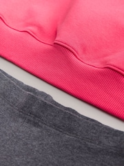 Red/Charcoal Bagel Sweatshirt and Leggings Set (3-16yrs) - Image 6 of 7