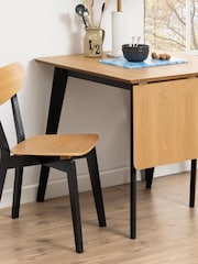 Actona Set of 2 Black Oak Roxby Dining Chairs - Image 5 of 6