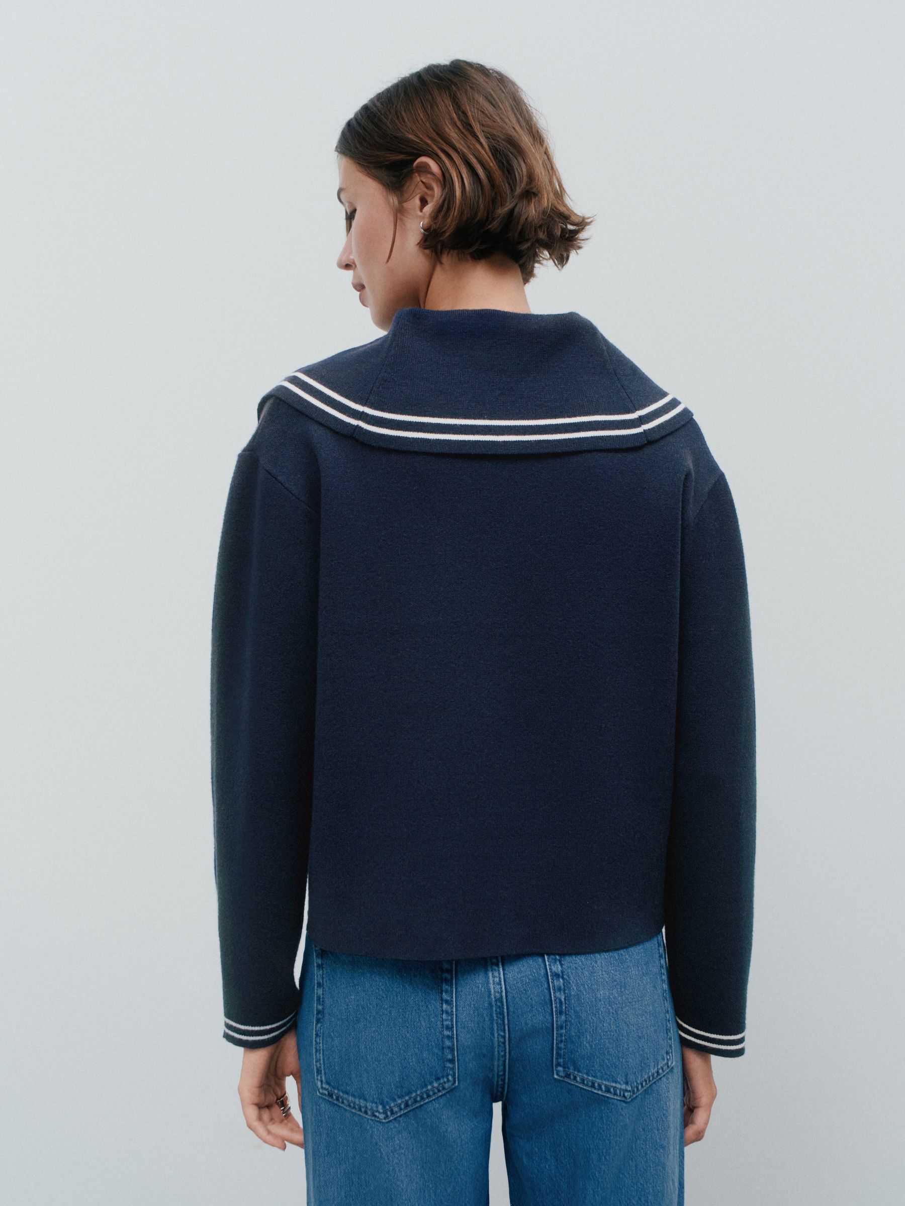 Buy Navy Sailor Collar Cardigan from Next USA