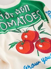 Red/Green Tomato Graphic Crew Neck Sweatshirt - Image 10 of 10