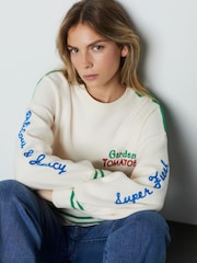 Red/Green Tomato Graphic Crew Neck Sweatshirt - Image 5 of 10