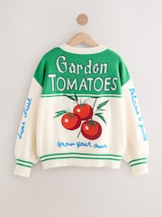 Red/Green Tomato Graphic Crew Neck Sweatshirt - Image 8 of 10