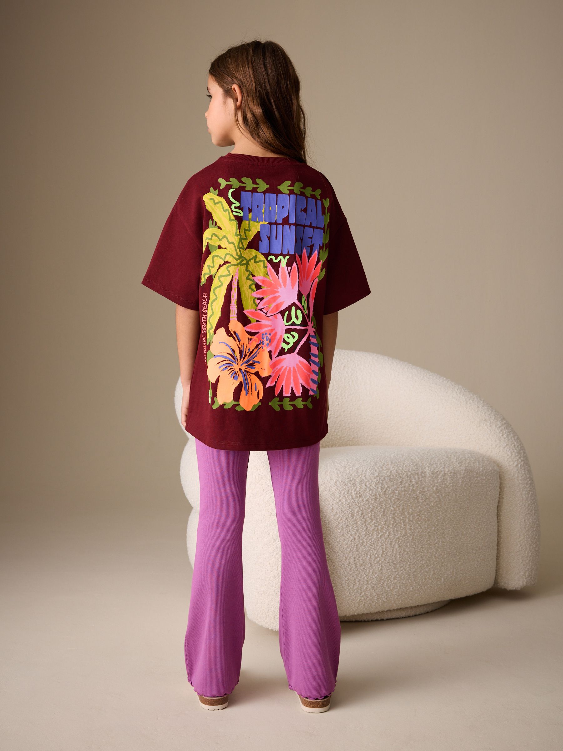 Buy Red/Tropical T-Shirt and Kick Flare Set (3-16yrs) from Next