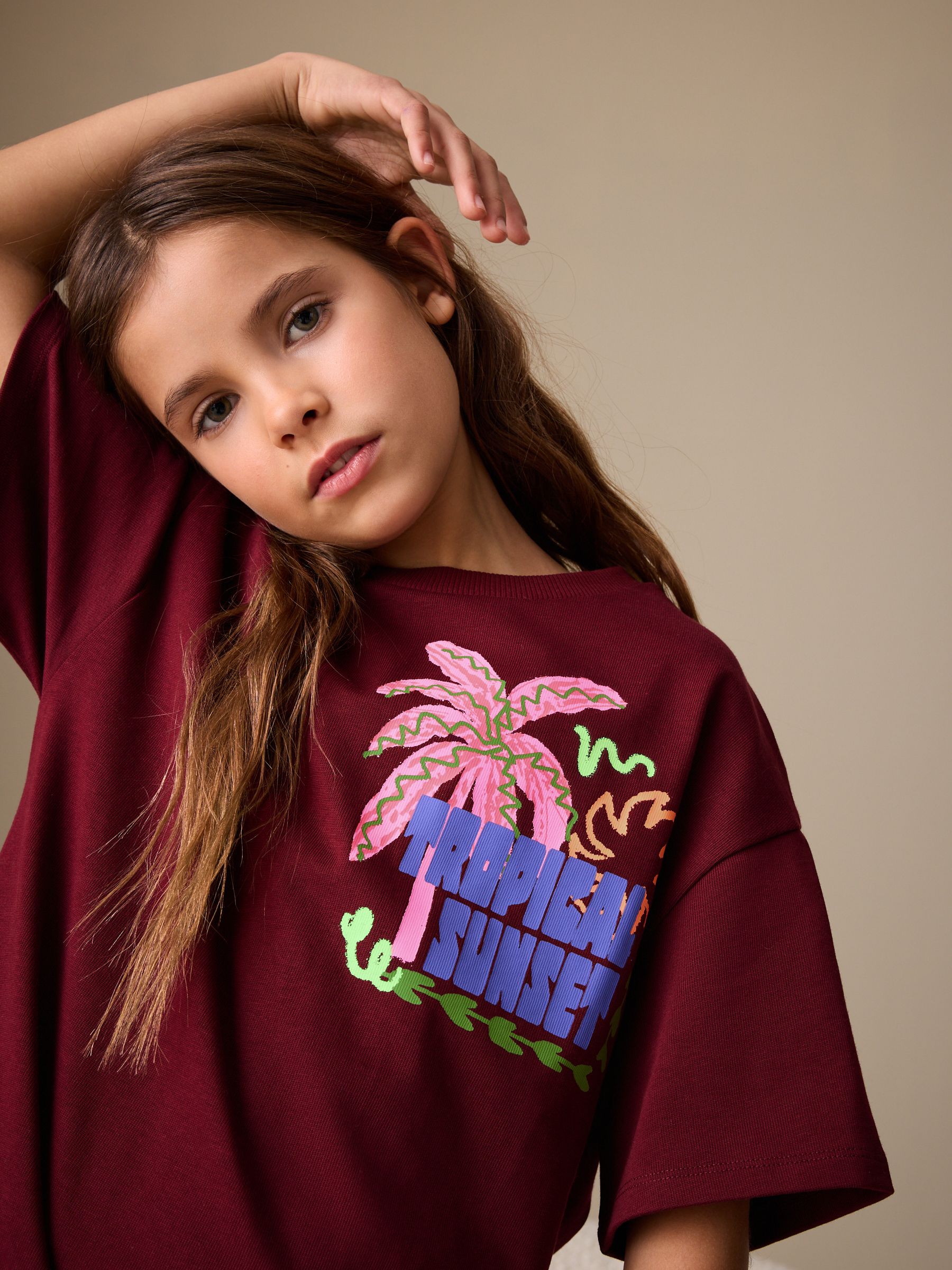 トップス NC Buy Red/Tropical T-Shirt and Kick Flare Set (3-16yrs) from Next