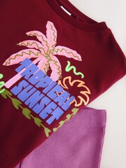 Red/Tropical T-Shirt and Kick Flare Set (3-16yrs) - Image 4 of 5