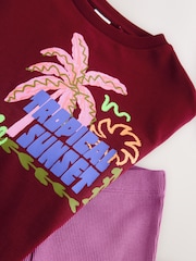 Red/Tropical T-Shirt and Kick Flare Set (3-16yrs) - Image 7 of 8