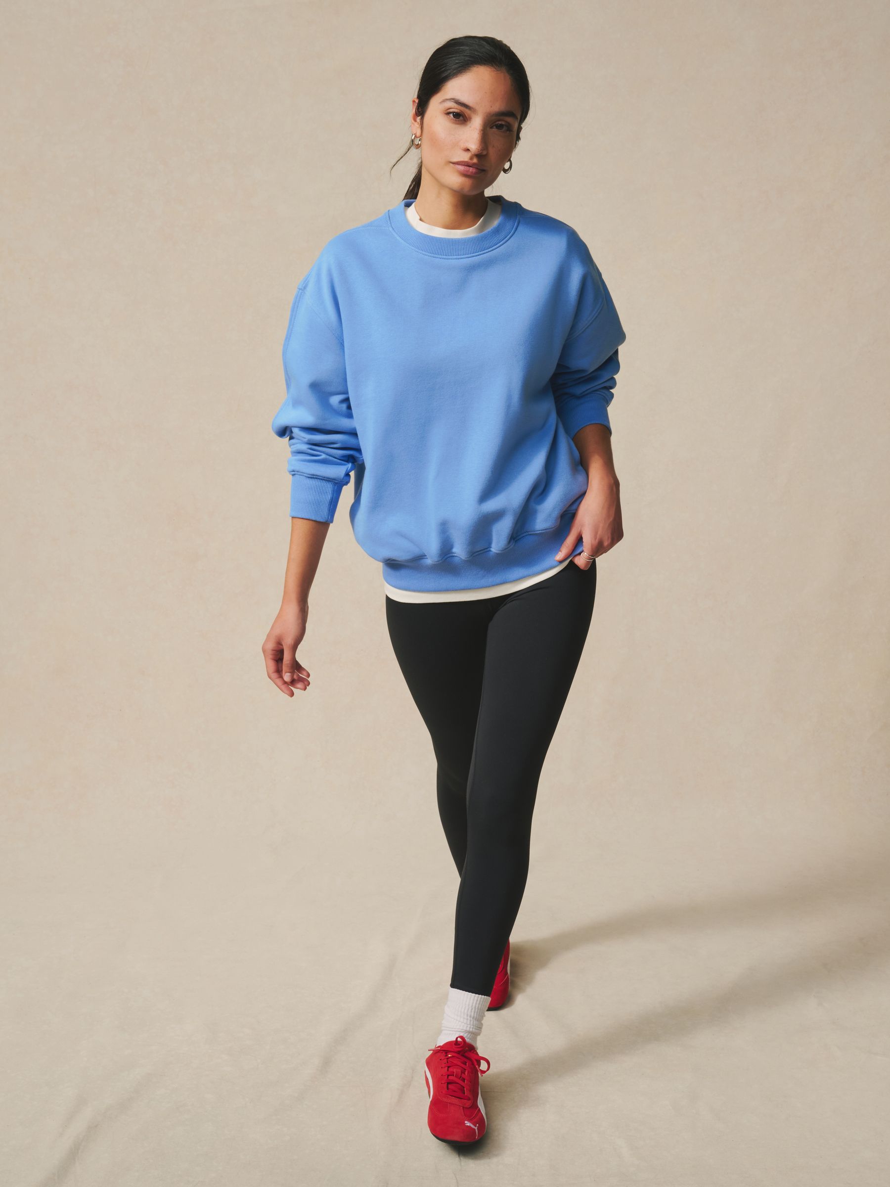 Buy Bright Blue Relaxed Fit Essentials Longline Sweatshirt with