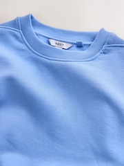 Bright Blue Relaxed Fit Essentials Longline Sweatshirt with Pockets - Image 2 of 4
